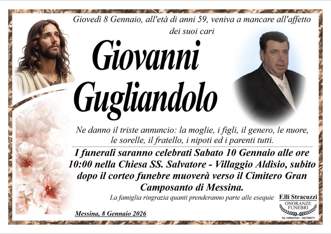 Necrologio di Giovanni Gugliandolo