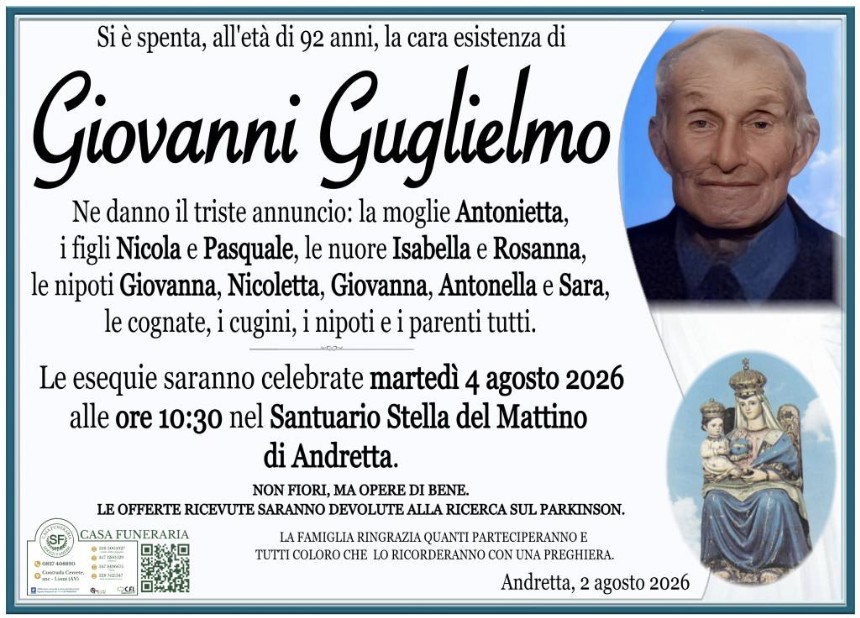 Necrologio di Giovanni Guglielmo