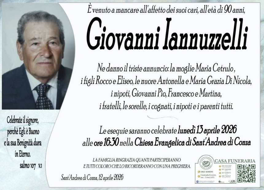 Necrologio di Giovanni Iannuzzelli