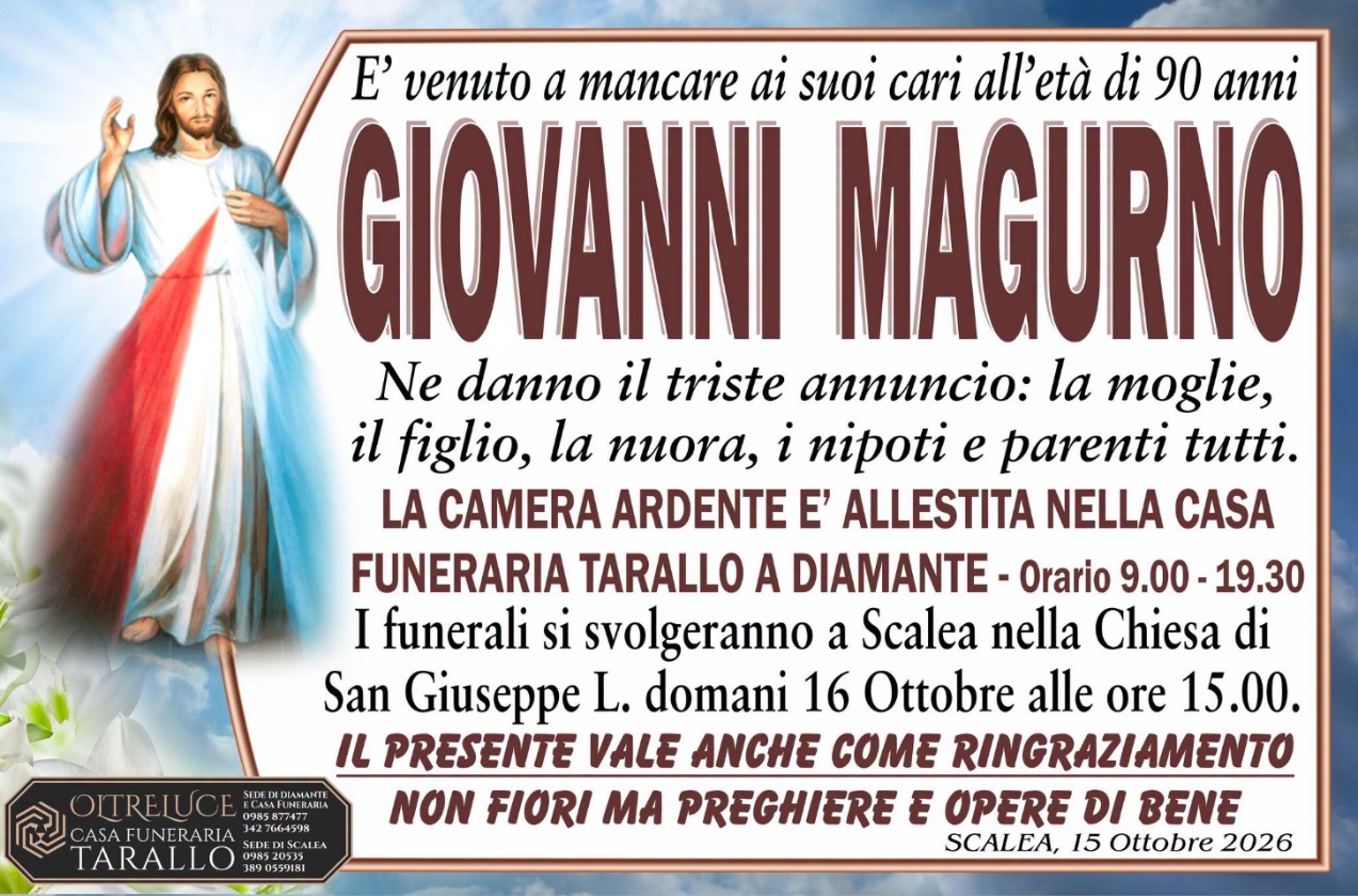 Necrologio di Giovanni Magurno