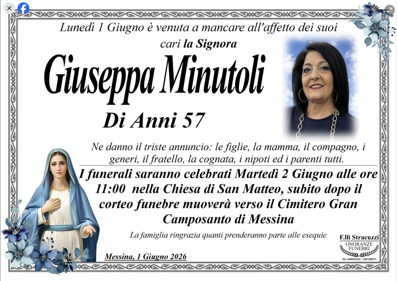Necrologio di Giuseppa Minutoli