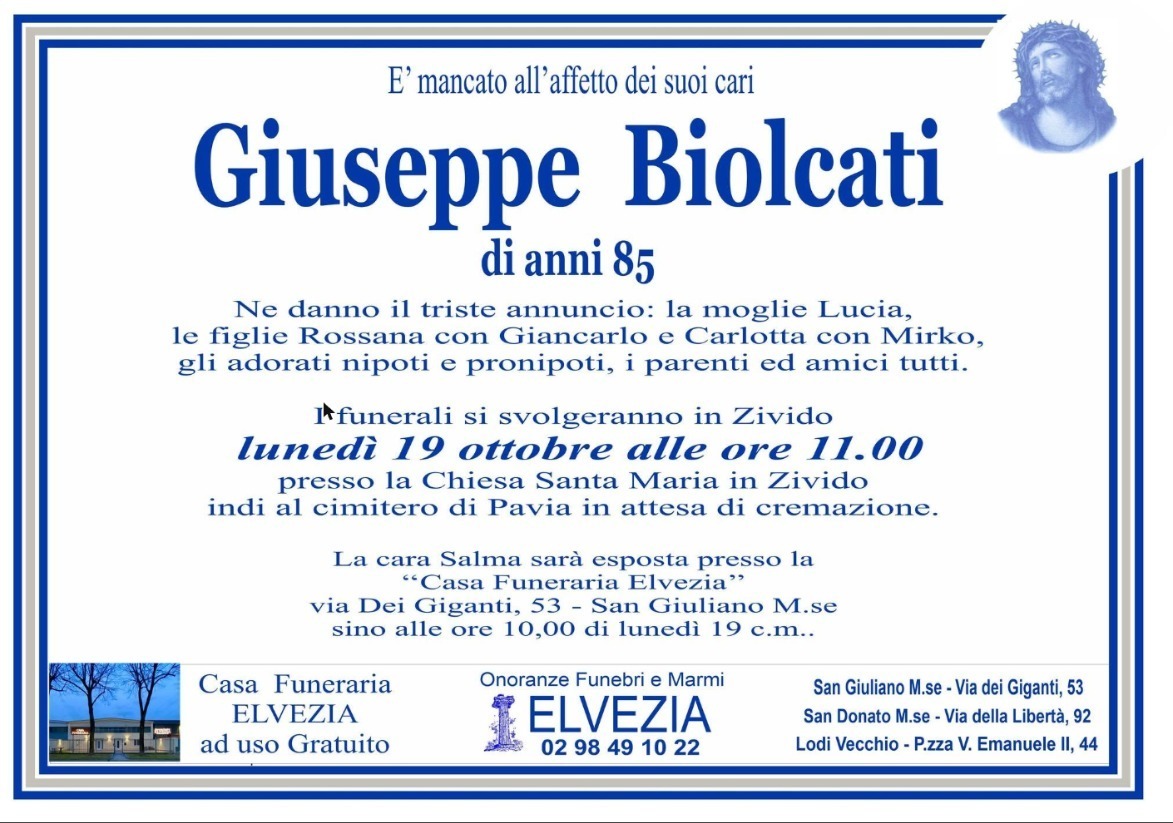 Necrologio di Giuseppe Biolcati