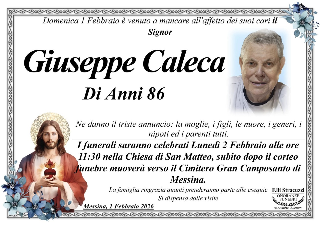 Necrologio di Giuseppe Caleca