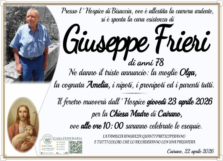 Necrologio di Giuseppe Frieri