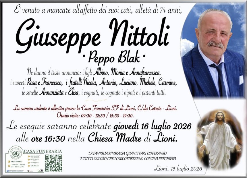 Necrologio di Giuseppe Nittoli