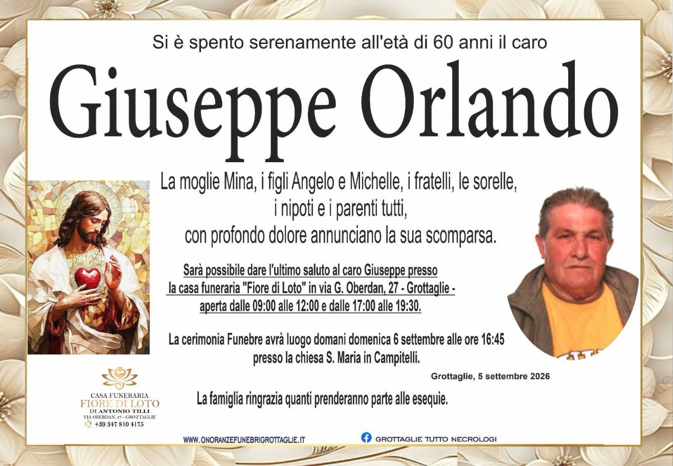 Necrologio di Giuseppe Orlando
