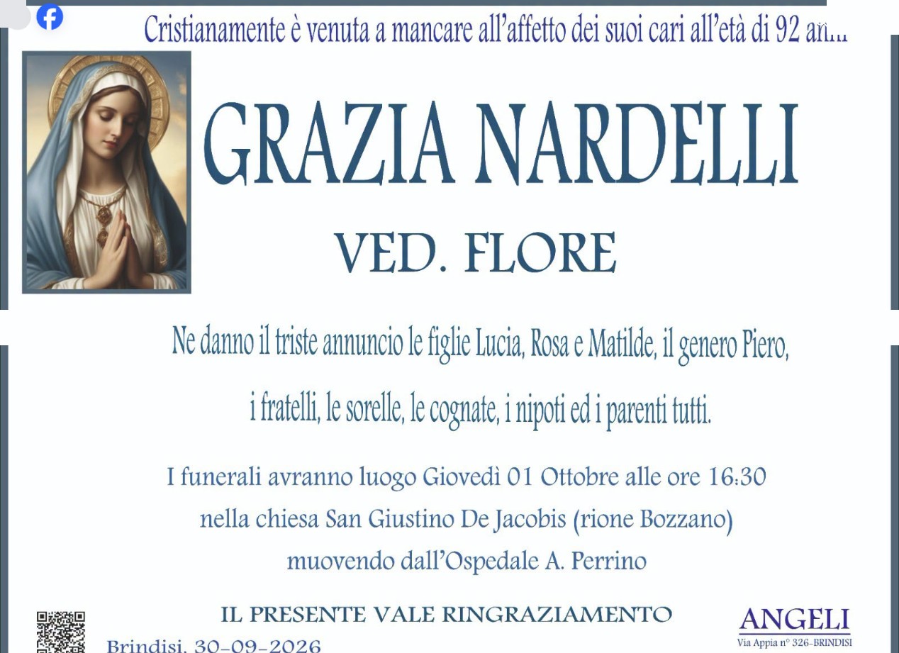 Necrologio di Grazia Nardelli