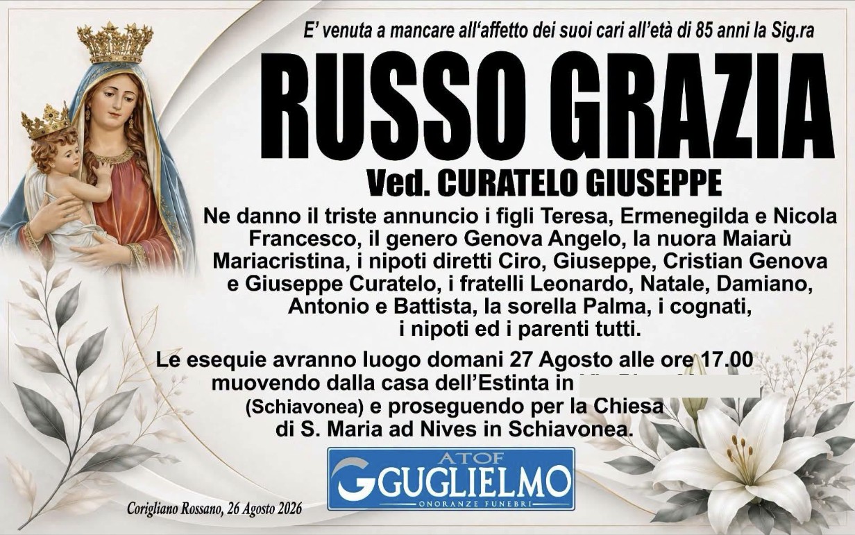 Necrologio di Grazia Russo