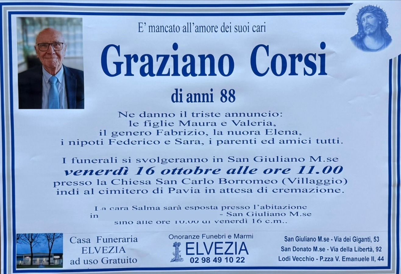 Necrologio di Graziano Corsi