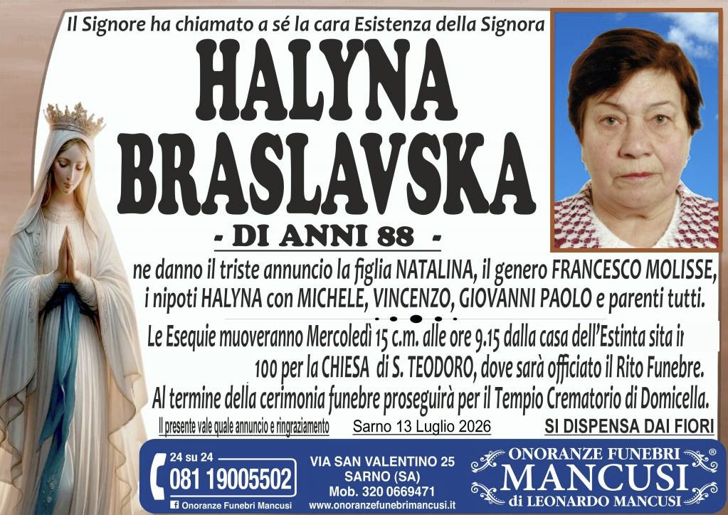 Necrologio di Halyna Braslavska