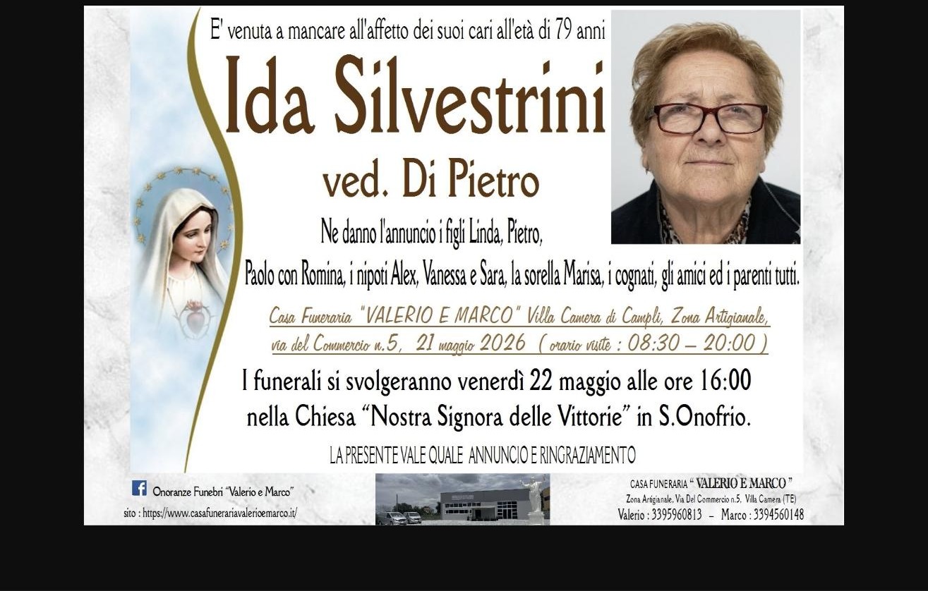 Necrologio di Ida Silvestrini
