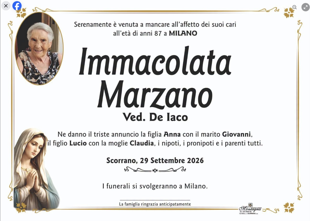 Necrologio di Immacolata Marzano