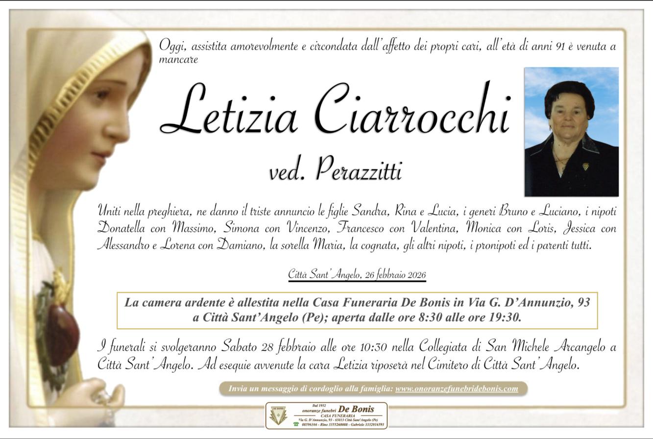 Necrologio di Letizia Ciarrocchi