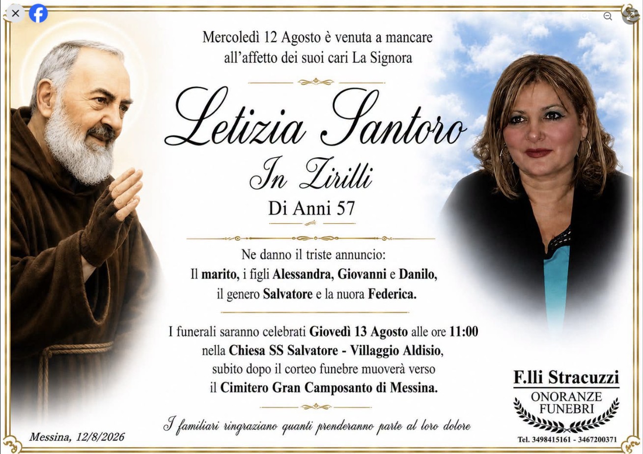 Necrologio di Letizia Santoro