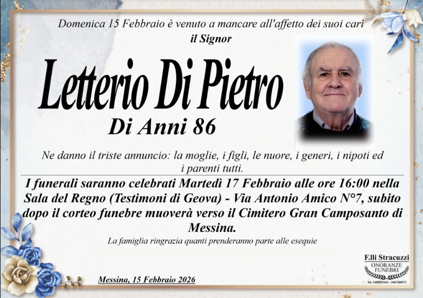 Necrologio di Letterio Di Pietro