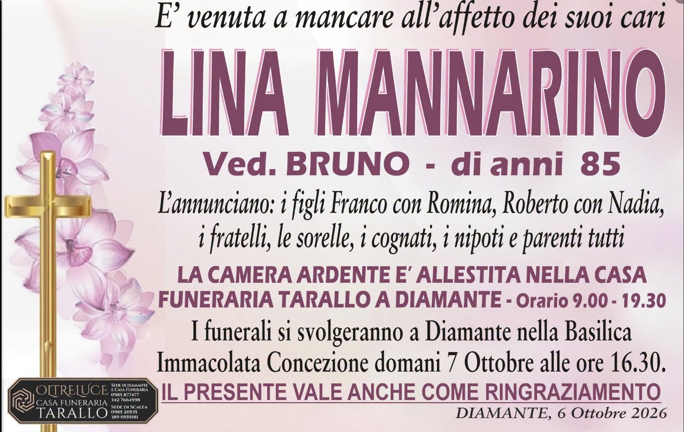 Necrologio di Lina Mannarino