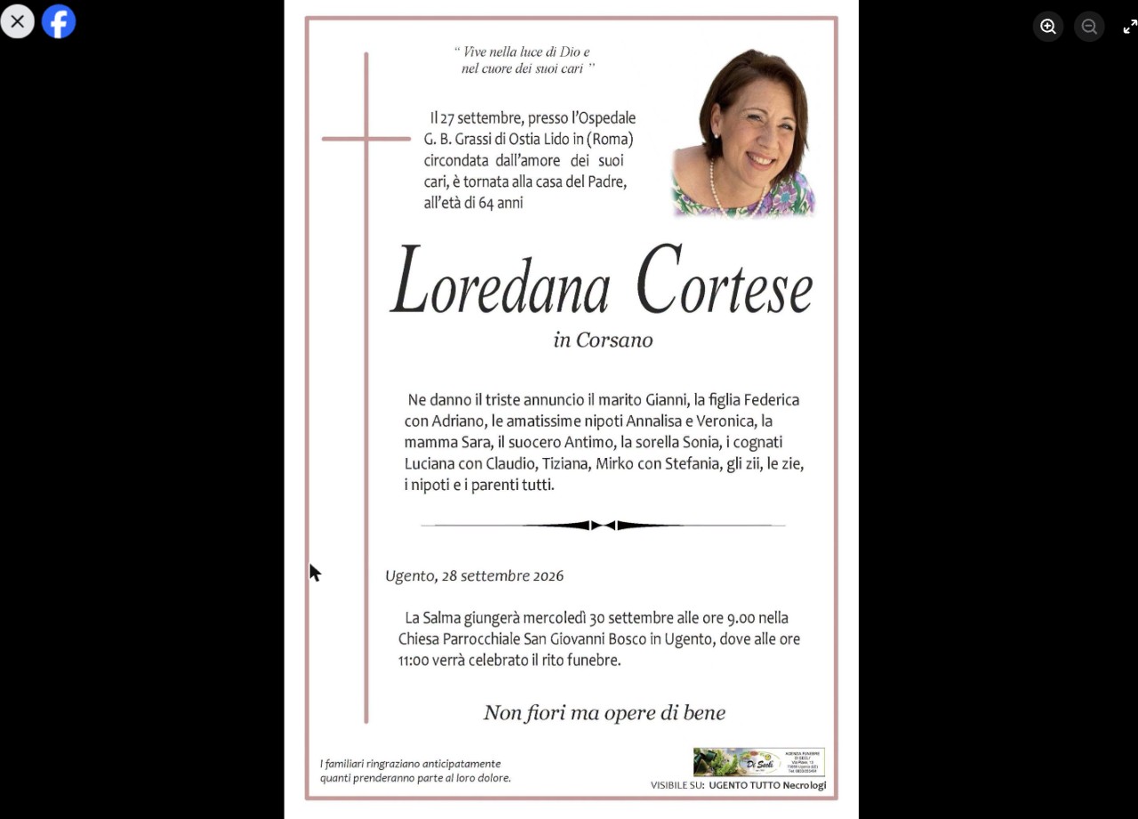 Necrologio di Loredana Cortese