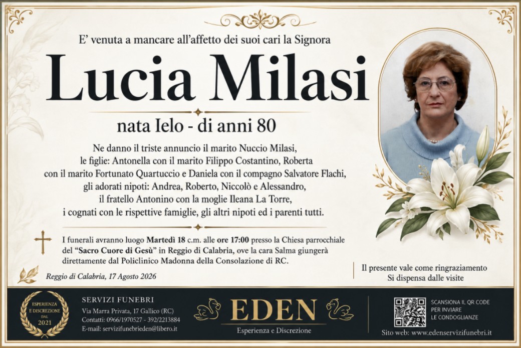 Necrologio di Lucia Ielo