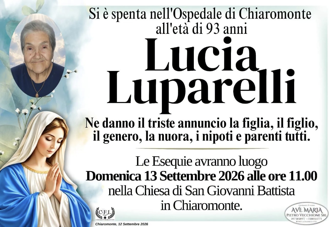 Necrologio di Lucia Luparelli