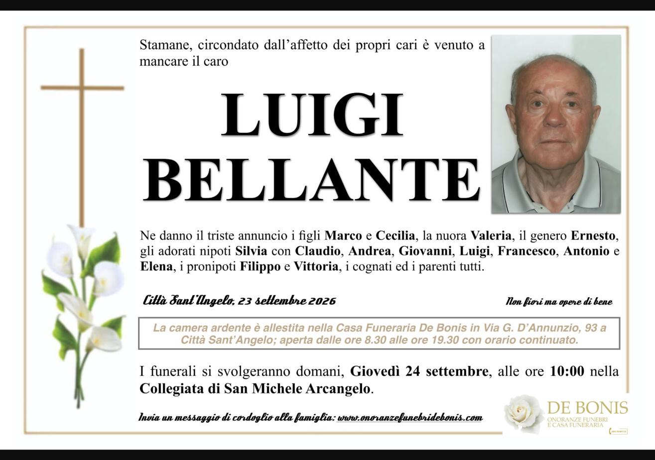 Necrologio di Luigi Bellante