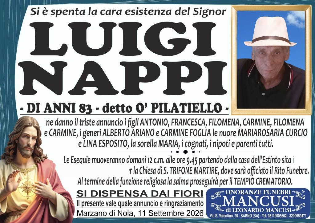 Necrologio di Luigi Nappi
