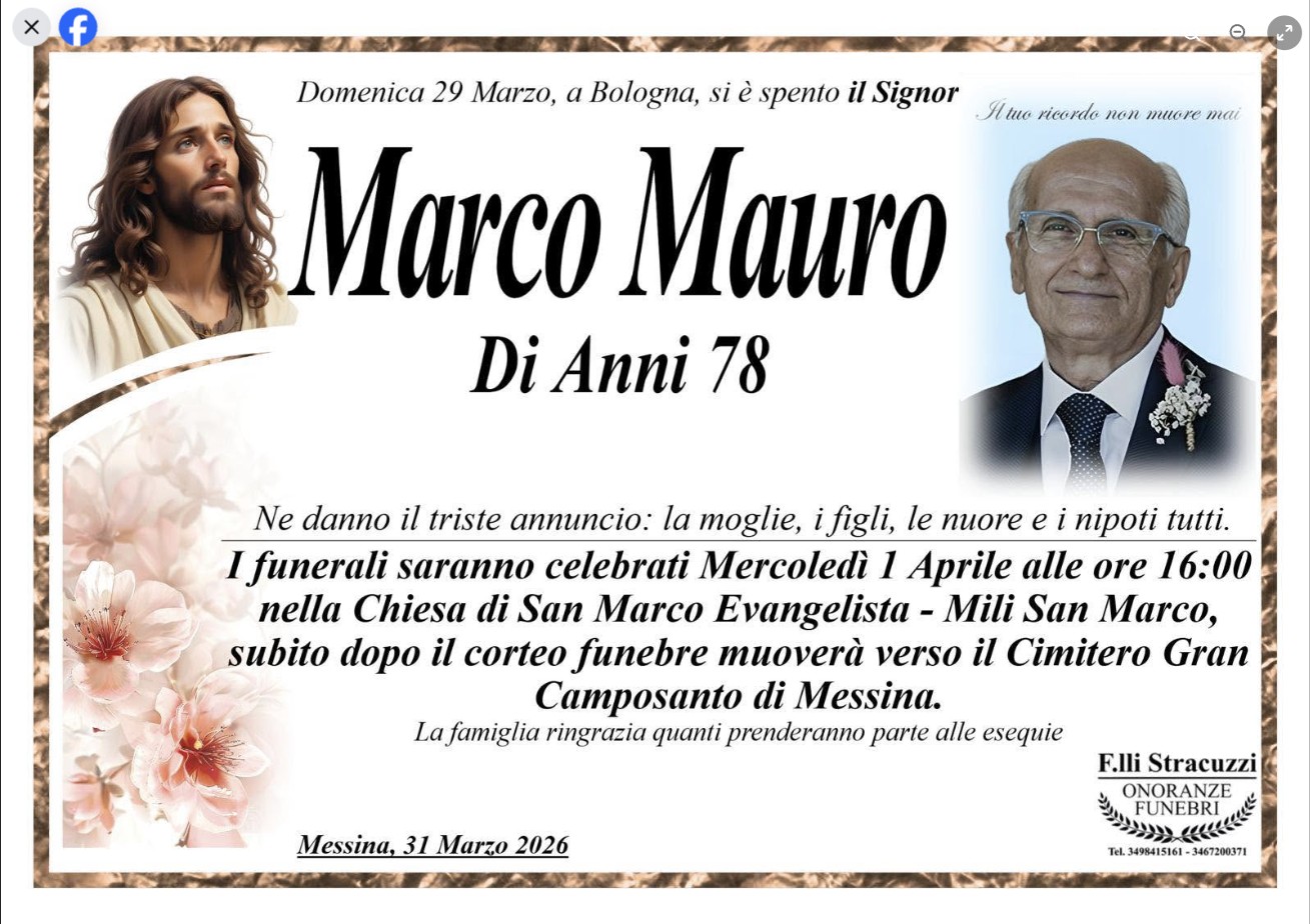 Necrologio di Marco Mauro