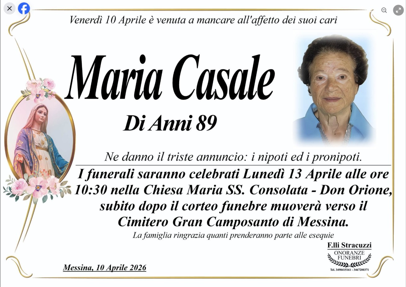 Necrologio di Maria Casale