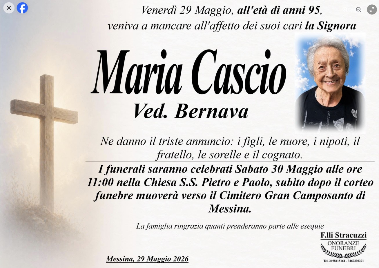 Necrologio di Maria Cascio