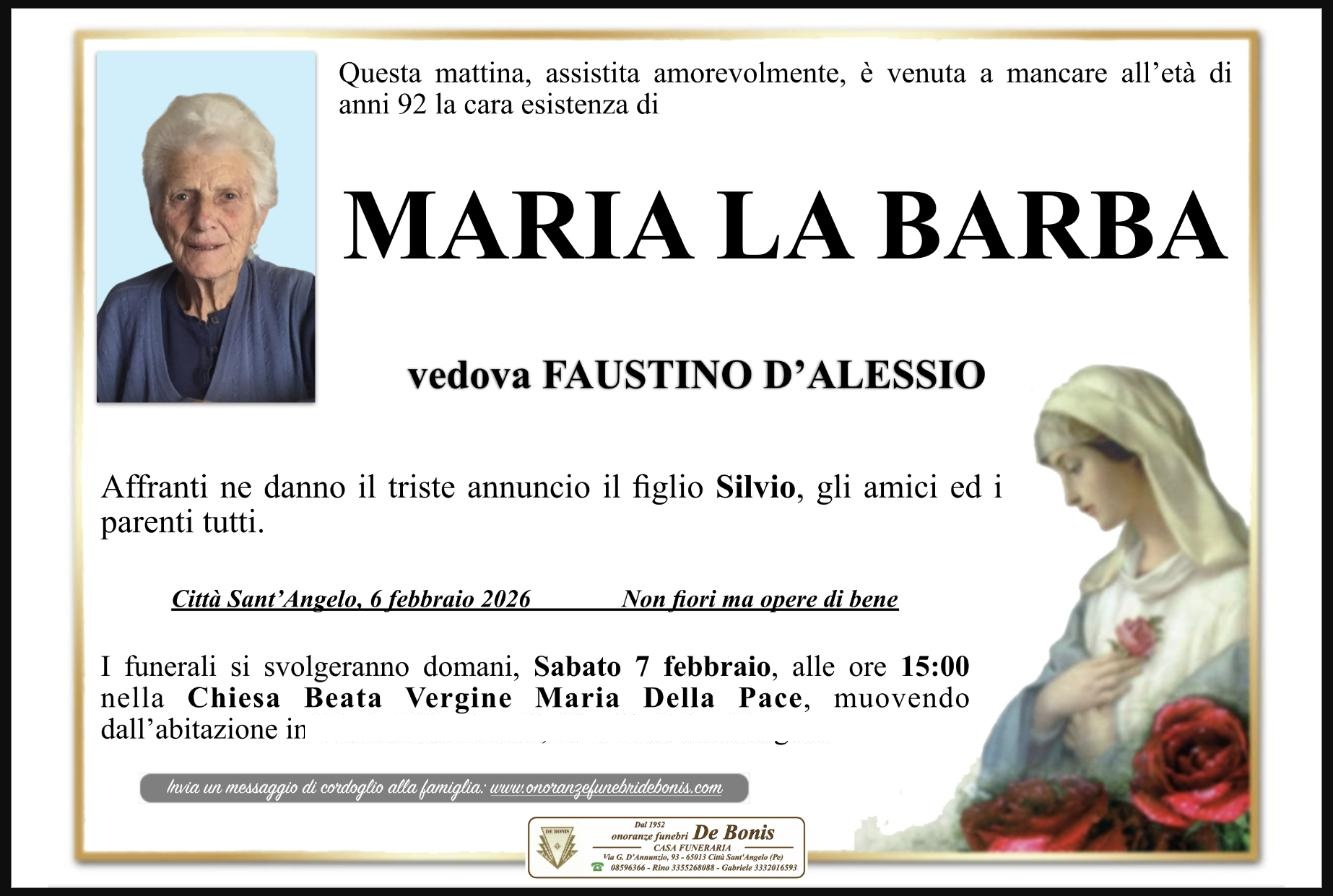 Necrologio di Maria La Barba