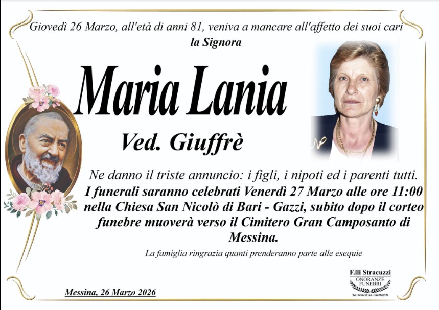 Necrologio di Maria Lania