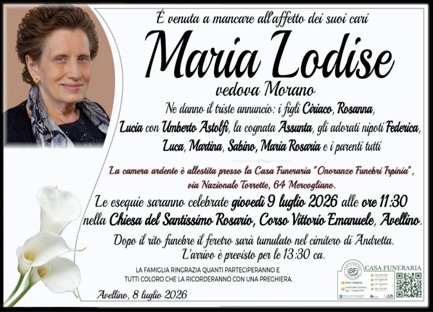 Necrologio di Maria Lodise