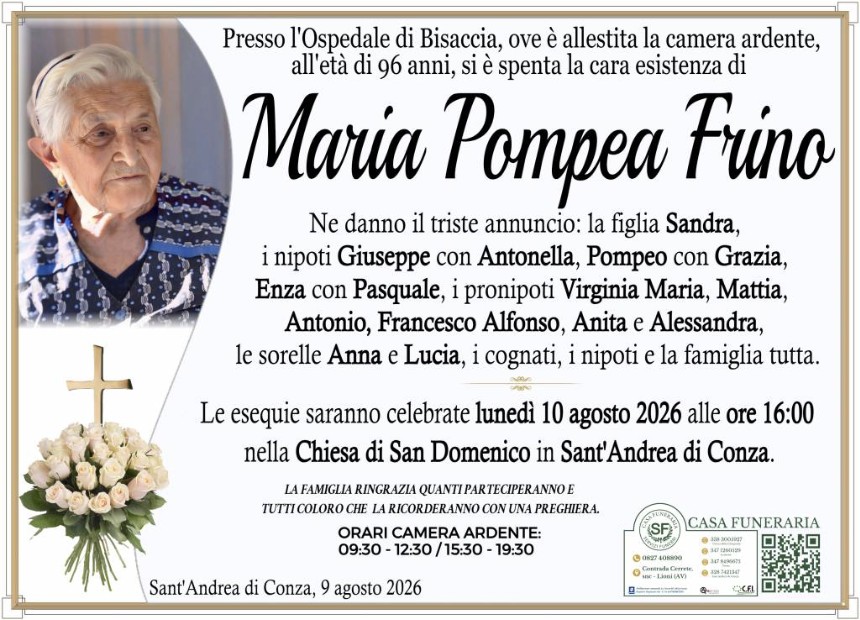 Necrologio di Maria Pompea Frino