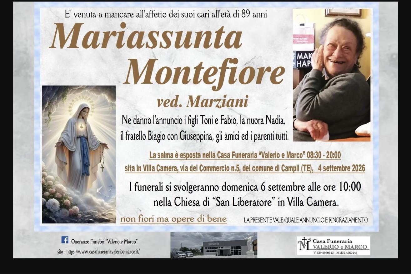 Necrologio di Mariassunta Montefiore