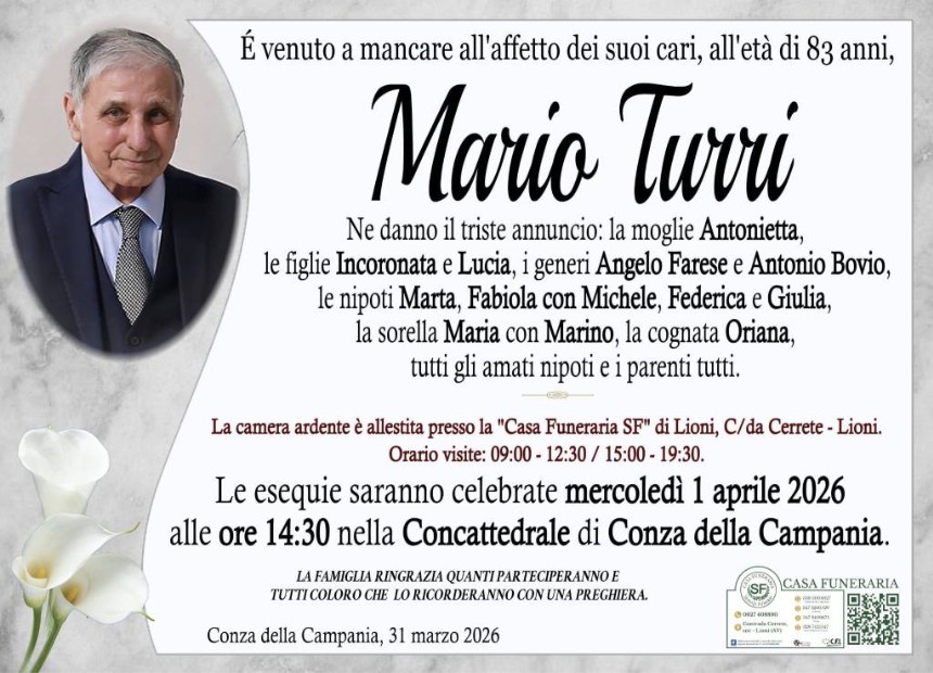 Necrologio di Mario Turri