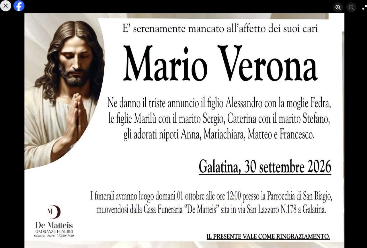 Necrologio di Mario Verona