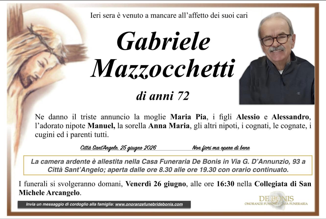 Necrologio di Gabriele Mazzocchetti