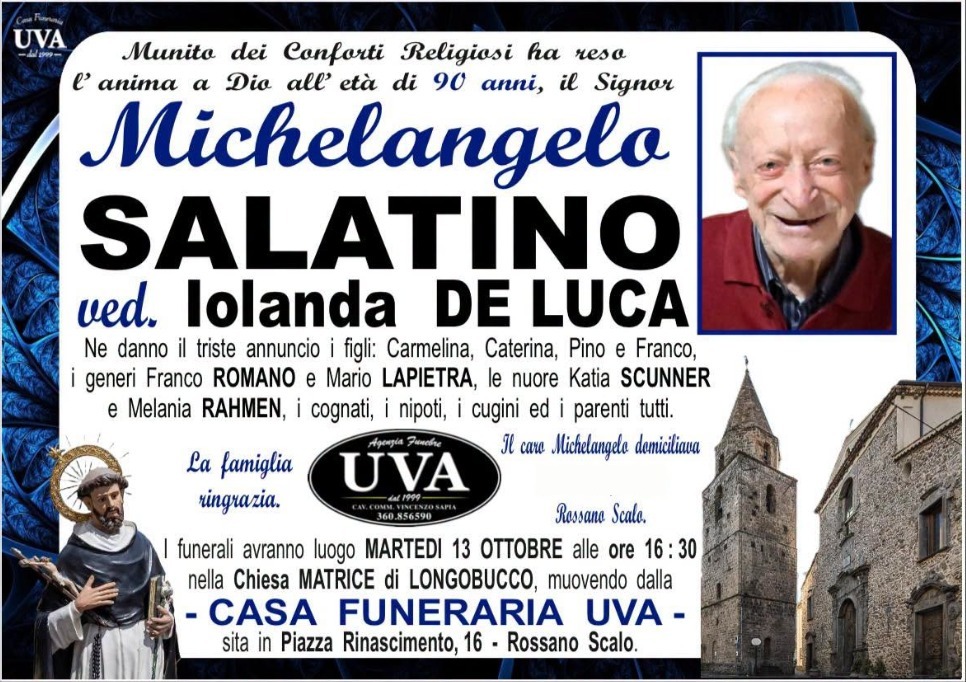 Necrologio di Michelangelo Salatino