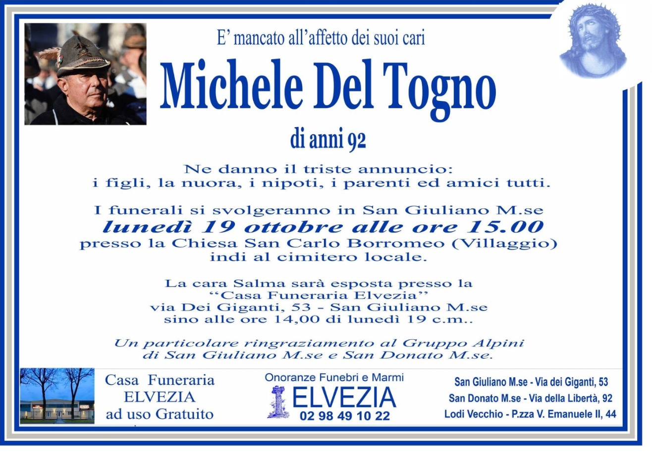 Necrologio di Michele Del Togno