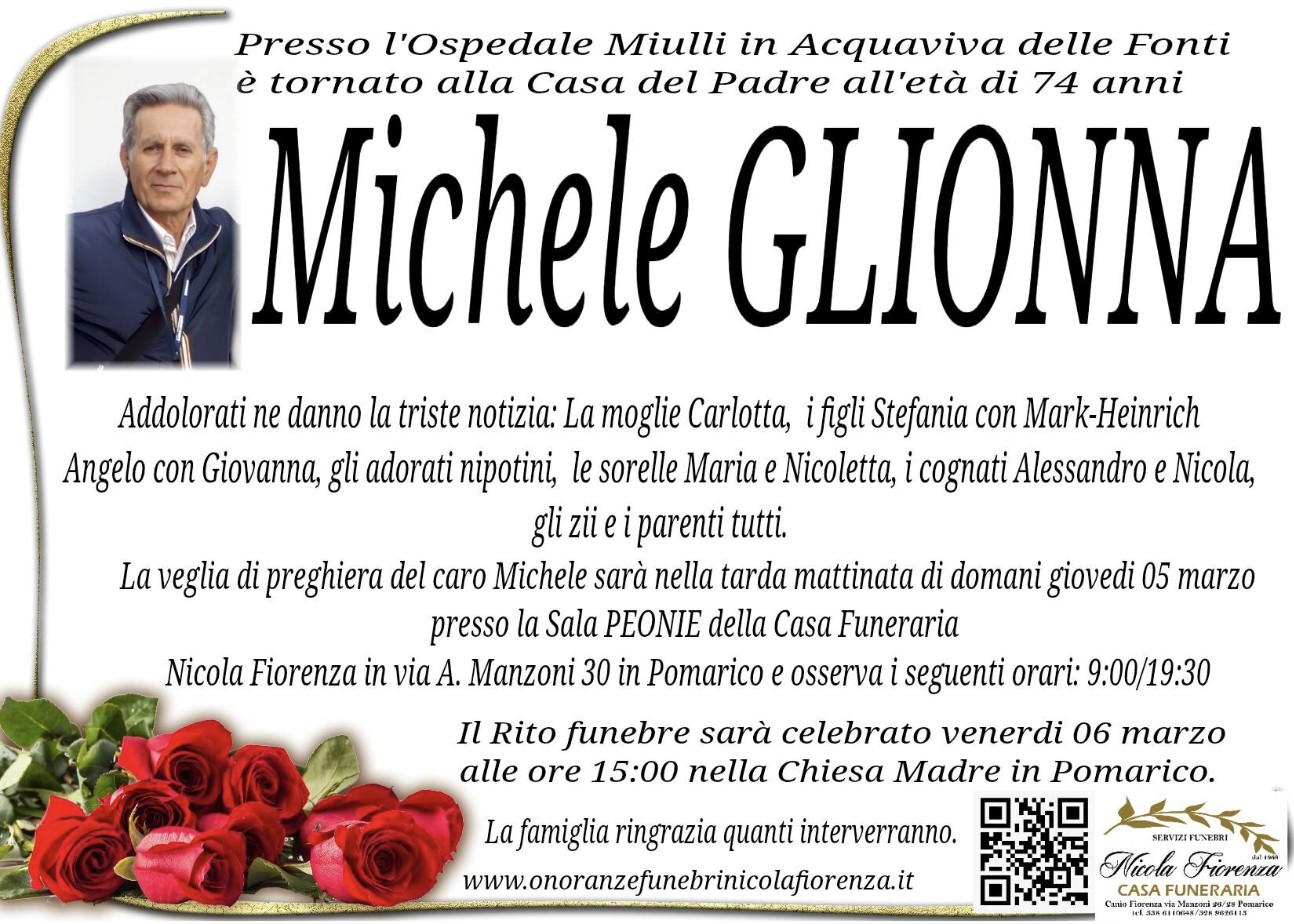Necrologio di Michele Glionna