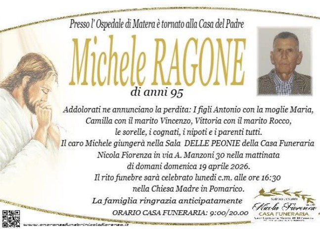 Necrologio di Michele Ragone