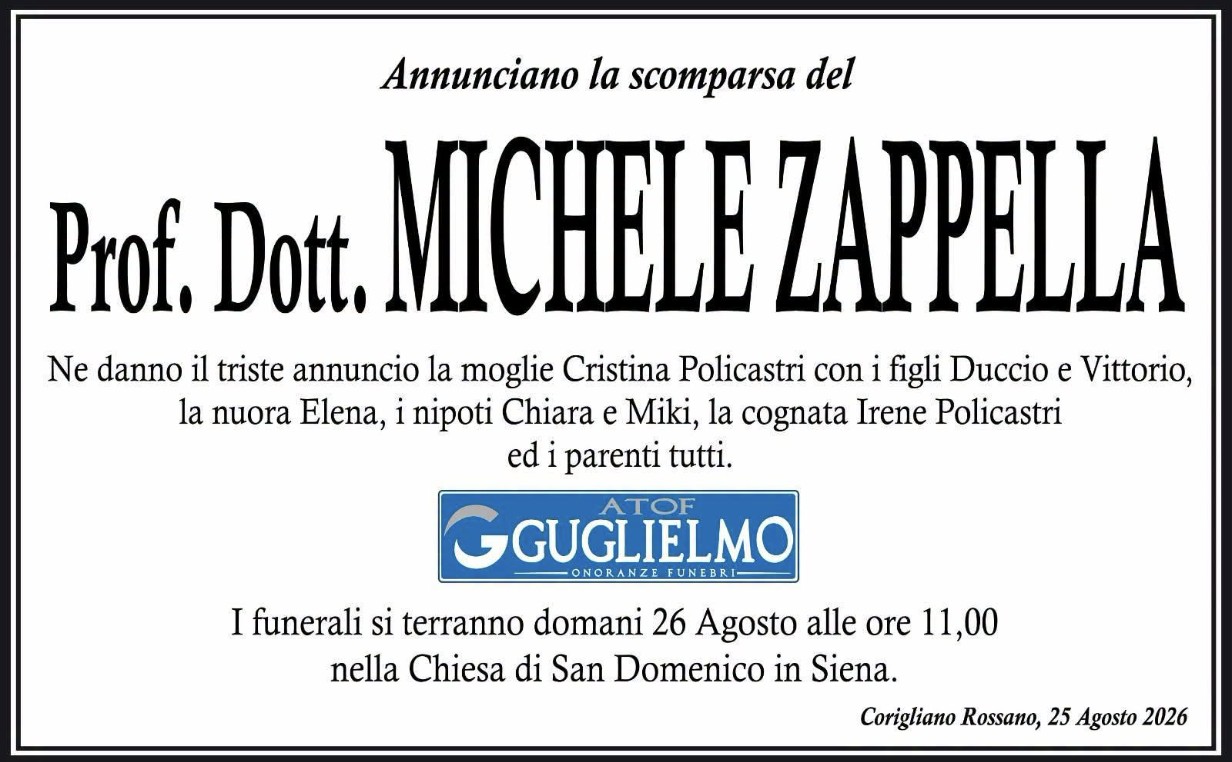 Necrologio di Michele Zappella