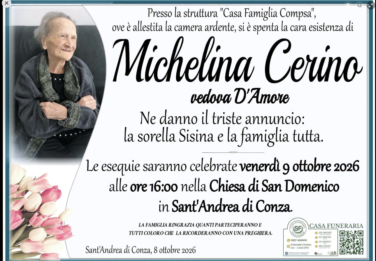 Necrologio di Michelina Cerino