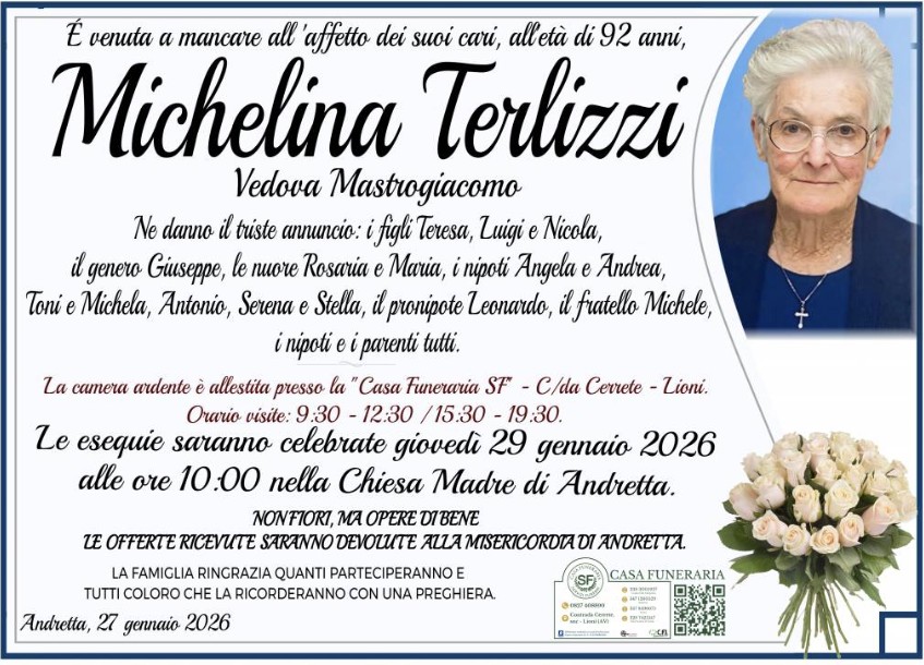 Necrologio di Michelina Terlizzi