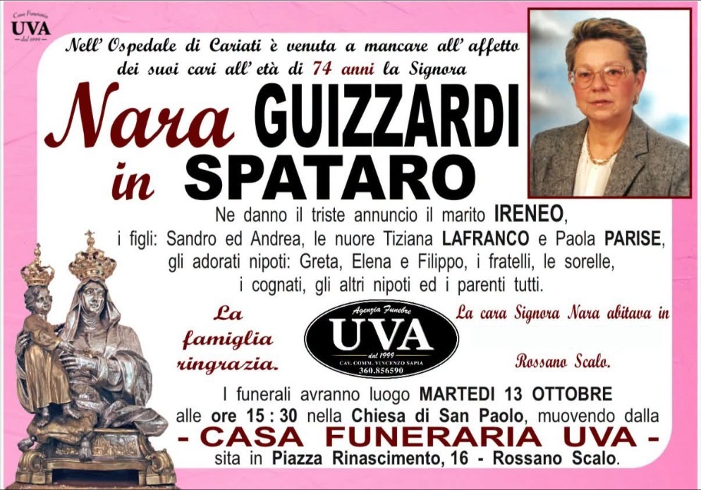 Necrologio di Nara Guizzardi