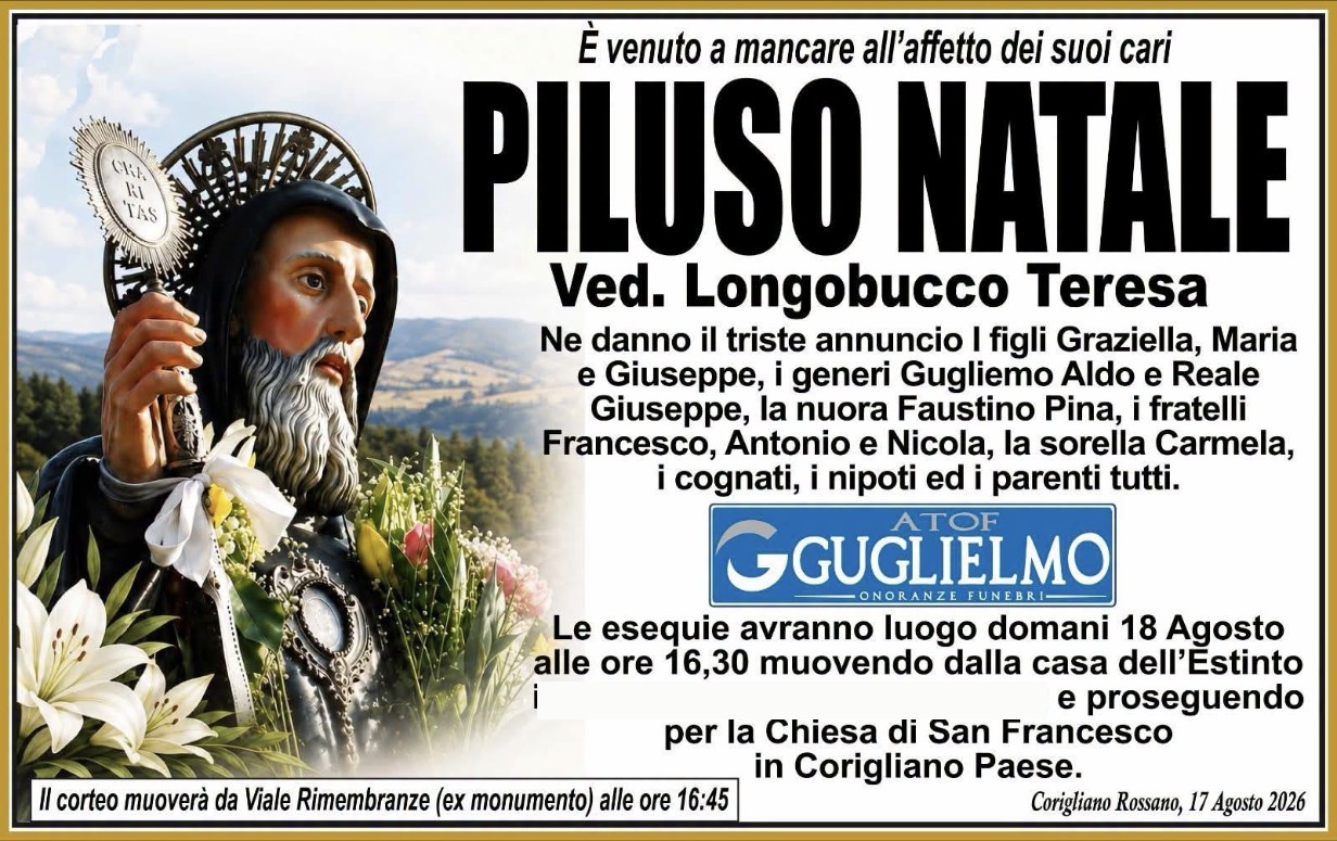 Necrologio di Natale Piluso