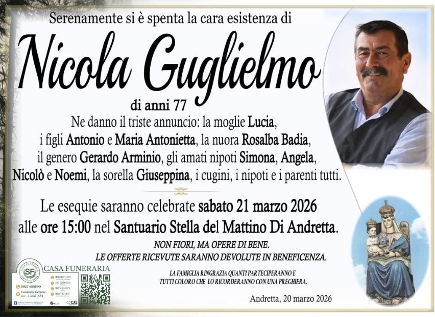 Necrologio di Nicola Guglielmo