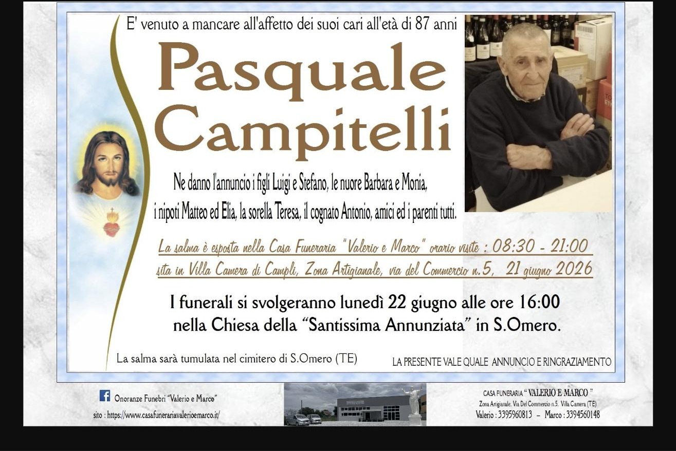 Necrologio di Pasquale Campitelli