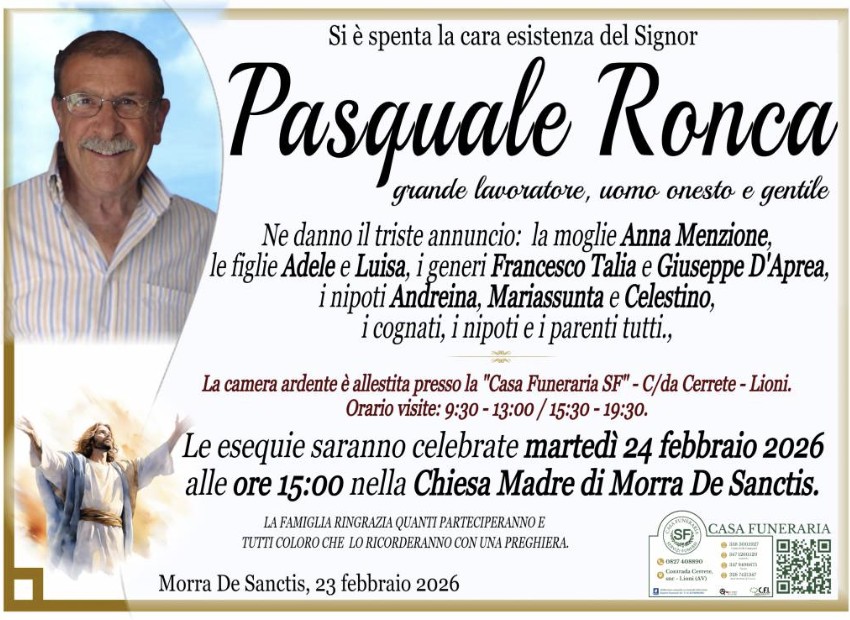 Necrologio di Pasquale Ronca