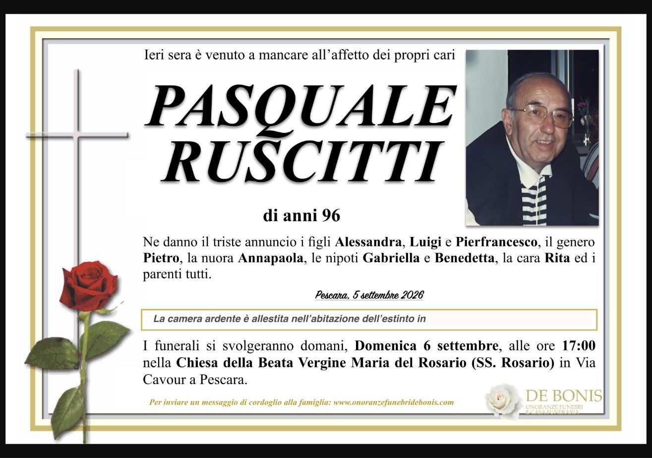 Necrologio di Pasquale Ruscitti