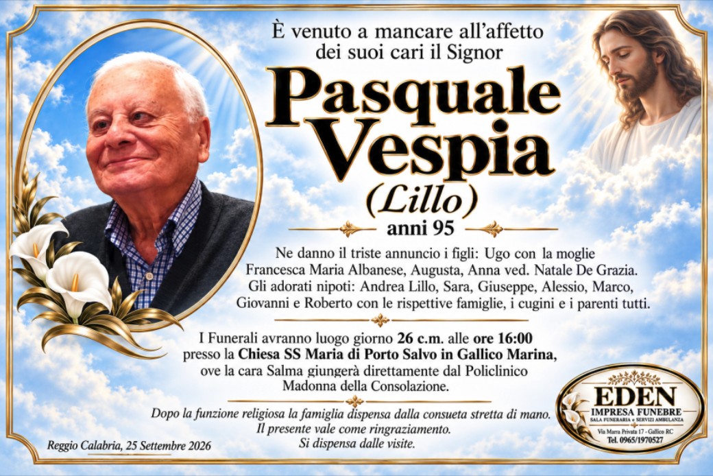 Necrologio di Pasquale Vespia